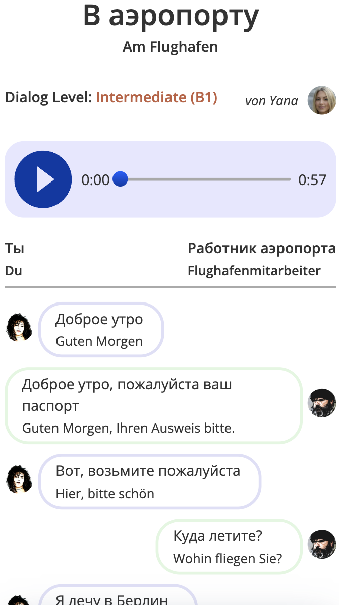 Screenshot der Real-life-Szenarien auf OpenRussian